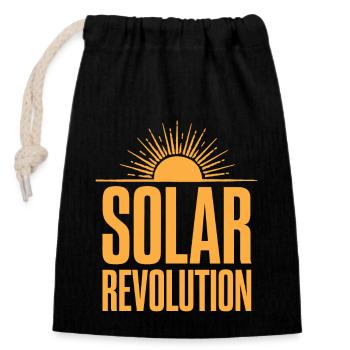 Solar Power Renewable Energy Sustainable Living - Closable cotton gift bag (14x20cm) - black - Front