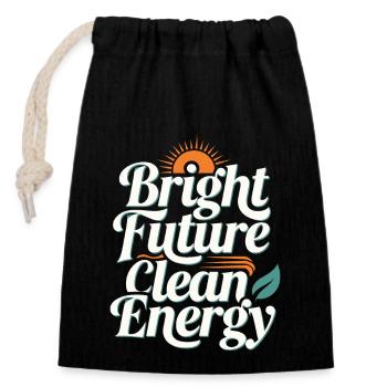 Solar Power Renewable Energy Sustainable Living - Closable cotton gift bag (14x20cm) - black - Front