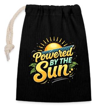 Solar Power Renewable Energy Sustainable Living - Closable cotton gift bag (14x20cm) - black - Front