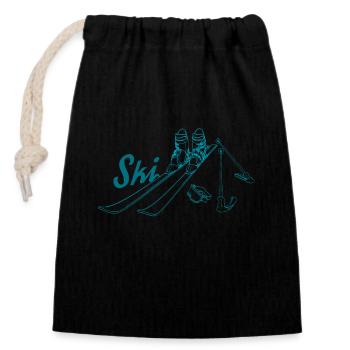 Ski-Ausrüstung Équipement de ski - Sac cadeau en coton avec cordon (14 x 20 cm) - noir - Devant