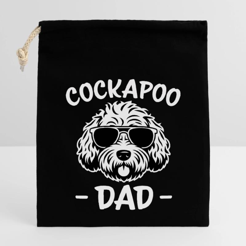 Cockapoo Saying Dad Funny Cockapoo Gift Closable cotton gift bag (14x20cm)