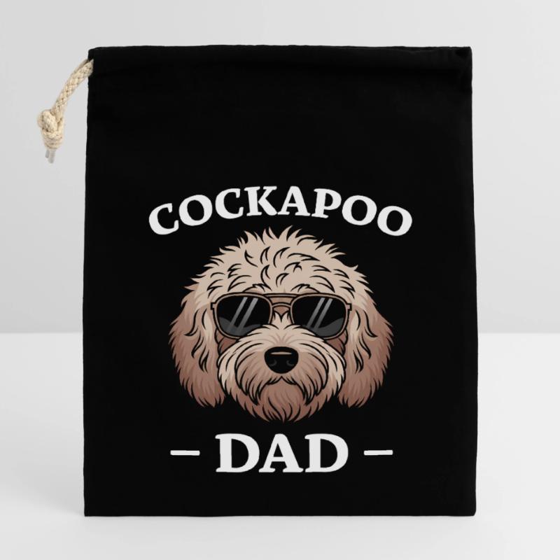 Cockapoo Saying Dad Funny Cockapoo Gift Closable cotton gift bag (14x20cm)