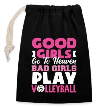 Good Girls Sky Bad Play Volley-ball - Sac cadeau en coton avec cordon (14 x 20 cm) - noir - Devant