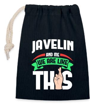 Javelin Me Are Like - Closable cotton gift bag (14x20cm) - navy - Front