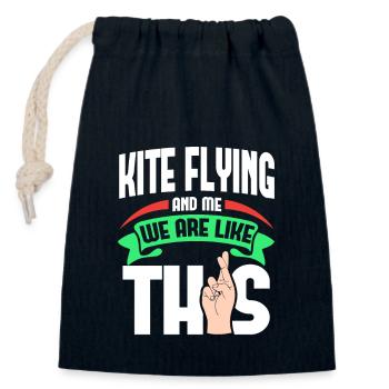 Kite Flying Me sind wie - Verschließbarer Geschenkbeutel aus Baumwolle (14x20cm) - Navy - Vorne