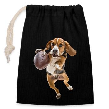 Beagle - Verschließbarer Geschenkbeutel aus Baumwolle (14x20cm) - Schwarz - Vorne