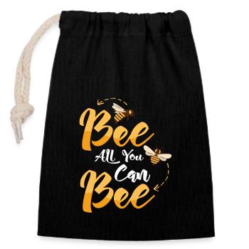 Bee All You Can Bee Beekeeper Beekeeping - Verschließbarer Geschenkbeutel aus Baumwolle (14x20cm) - Schwarz - Vorne