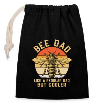 Bee Dad Like A Regular Dad But Cooler Beekeeping - Verschließbarer Geschenkbeutel aus Baumwolle (14x20cm) - Schwarz - Vorne
