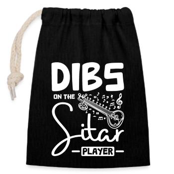 Dibs sul suonatore di sitar - Sacchetto regalo richiudibile in cotone (14x20 cm) - nero - Fronte