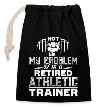 Athletic Trainer Retired Athletic Trainer - Closable cotton gift bag (14x20cm) - black - Front