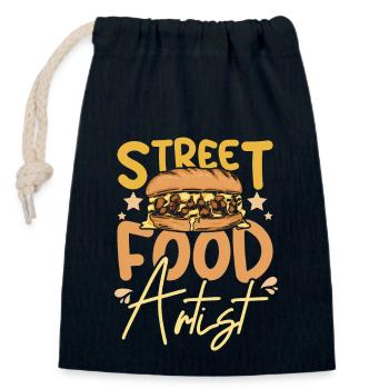 Philly Cheesesteak Street Food Artist - Closable cotton gift bag (14x20cm) - navy - Front