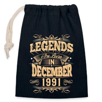 Dezember 1991 Geburtstag Legende - Verschließbarer Geschenkbeutel aus Baumwolle (14x20cm) - Navy - Vorne