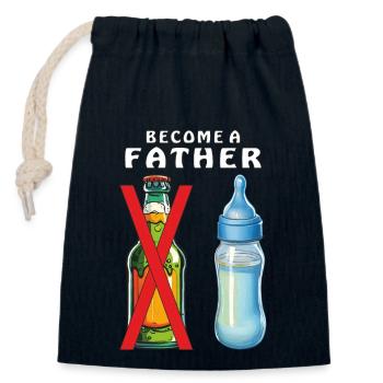 BABY BOTTLE BECOME A FATHER - Closable cotton gift bag (14x20cm) - navy - Front