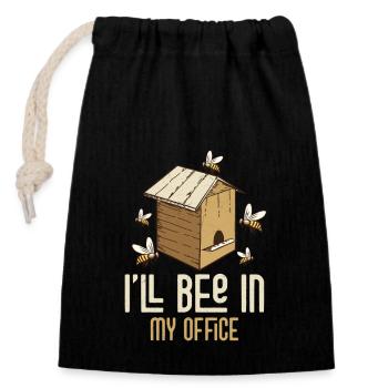 I'll Bee In My Office Beekeeping ApiaristBeekeeper - Verschließbarer Geschenkbeutel aus Baumwolle (14x20cm) - Schwarz - Vorne