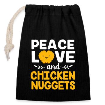Chicken Nuggets - Verschließbarer Geschenkbeutel aus Baumwolle (14x20cm) - Schwarz - Vorne