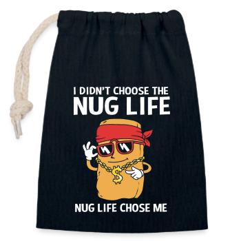 Nuggets de poulet - Sac cadeau en coton avec cordon (14 x 20 cm) - bleu marine - Devant
