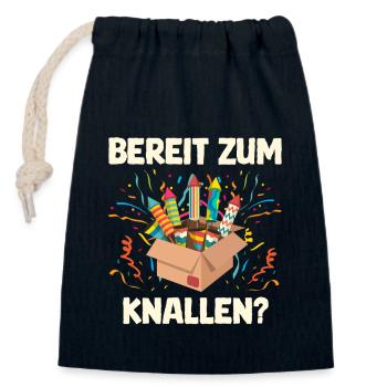 Feuerwerk BEREIT ZUM KNALLEN? Lustiges Böllern - Verschließbarer Geschenkbeutel aus Baumwolle (14x20cm) - Navy - Vorne