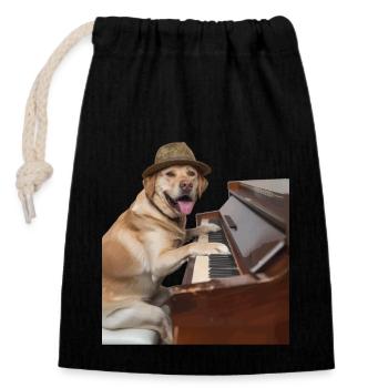 Labrador Retriever - Closable cotton gift bag (14x20cm) - black - Front