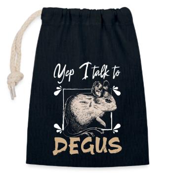 Yep I talk to degus - Closable cotton gift bag (14x20cm) - navy - Front