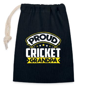 Sports Papy Cricket Papi - Sac cadeau en coton avec cordon (14 x 20 cm) - bleu marine - Devant