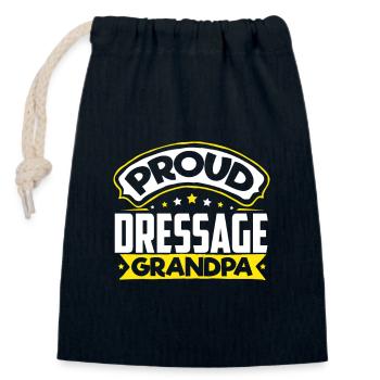 Sports Papy Dressage Papi - Sac cadeau en coton avec cordon (14 x 20 cm) - bleu marine - Devant