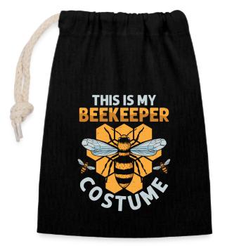 This Is My Beekeeper Costume Beekeeping Hive Apiar - Verschließbarer Geschenkbeutel aus Baumwolle (14x20cm) - Schwarz - Vorne