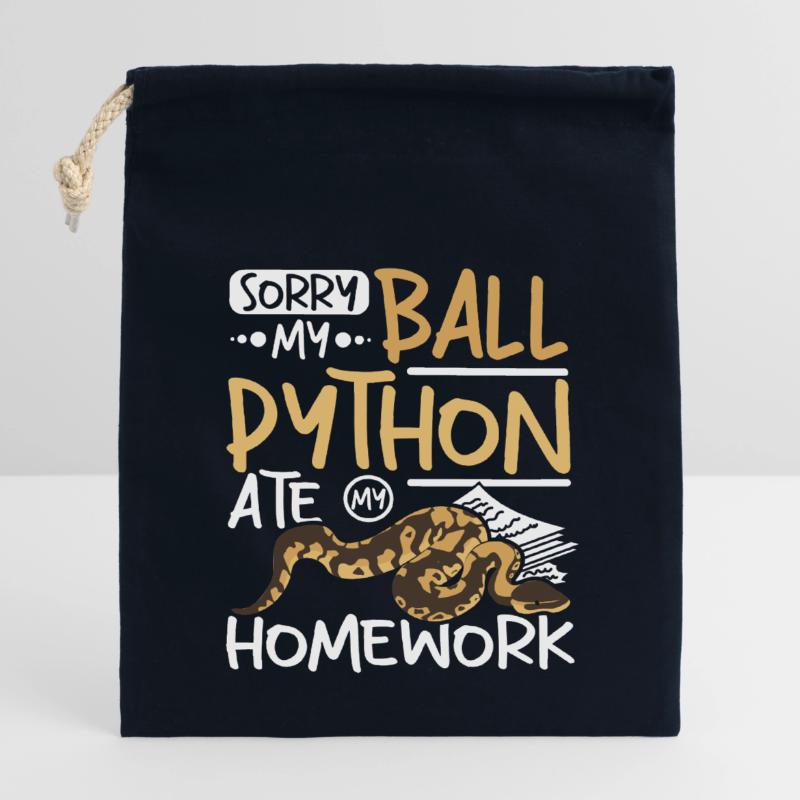 Désolé, mon python royal a mangé mes devoirs Sac cadeau en coton avec cordon (14 x 20 cm)