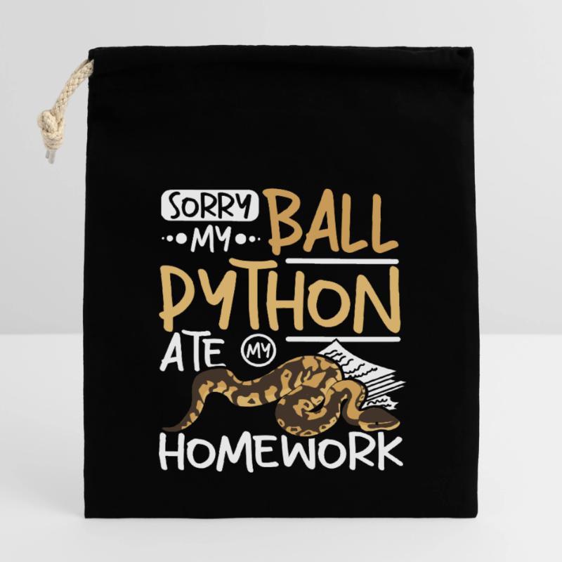 Sorry my ball python ate my homework Closable cotton gift bag (14x20cm)