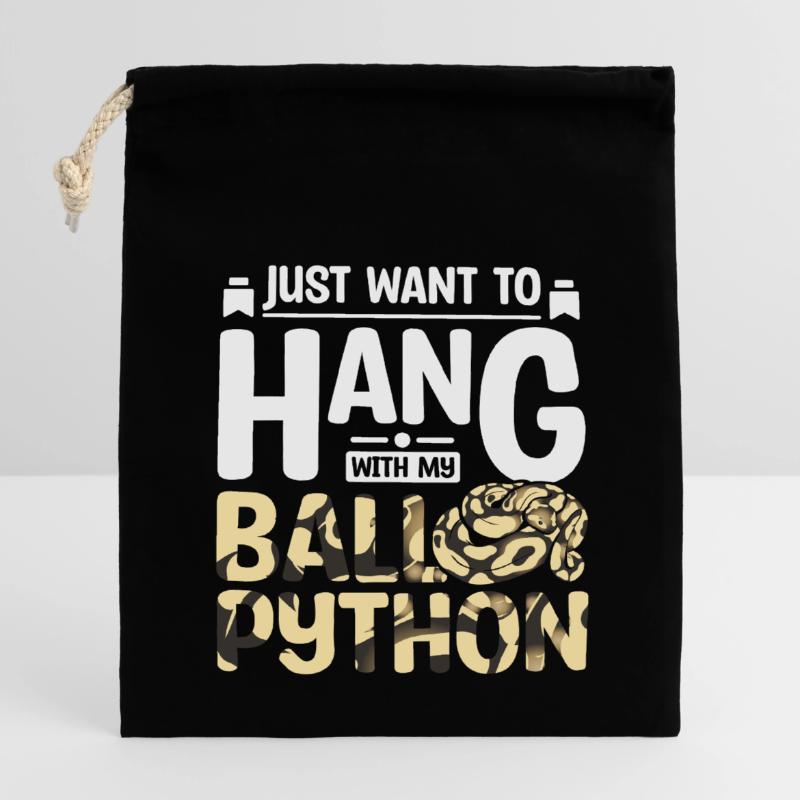 Je veux juste passer du temps avec mon python royal Sac cadeau en coton avec cordon (14 x 20 cm)