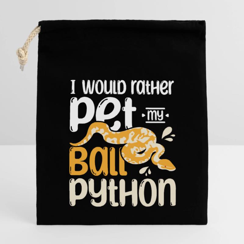 Je préfère caresser mon python royal Sac cadeau en coton avec cordon (14 x 20 cm)