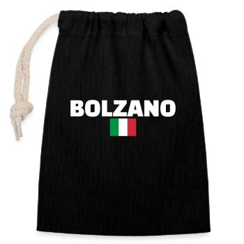 Bolzano Italy Italian Flag Italian - Closable cotton gift bag (14x20cm) - black - Front