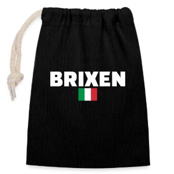Brixen Italy Italian flag Italian - Closable cotton gift bag (14x20cm) - black - Front
