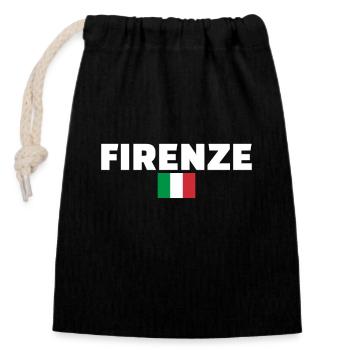Firenze Italy Italian Flag Italian - Closable cotton gift bag (14x20cm) - black - Front