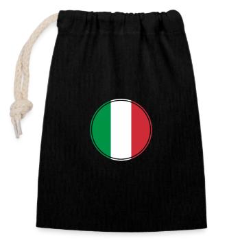 Italy Italian Flag Italian - Closable cotton gift bag (14x20cm) - black - Front