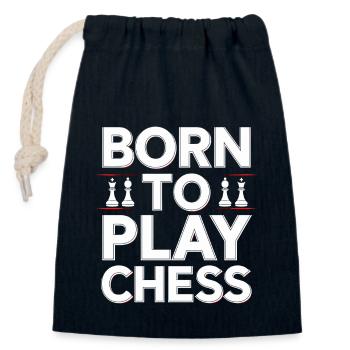 Mouvement de renaissance des échecs Chess Lover Strategic - Sac cadeau en coton avec cordon (14 x 20 cm) - bleu marine - Devant