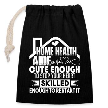 Home Health Aide Proud Home Health Aide - Closable cotton gift bag (14x20cm) - black - Front