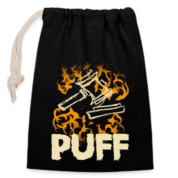 Puff rap hip hop music - Closable cotton gift bag (14x20cm) - black - Front