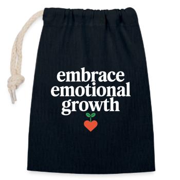 Intelligence émotionnelle Empathie Défenseur de la pleine conscience - Sac cadeau en coton avec cordon (14 x 20 cm) - bleu marine - Devant