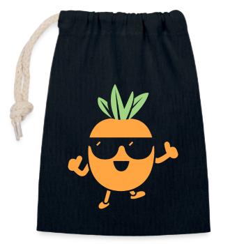 Carrot - Closable cotton gift bag (14x20cm) - navy - Front