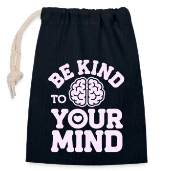 Emotional Intelligence Empathy Advocate Mindful - Closable cotton gift bag (14x20cm) - navy - Front