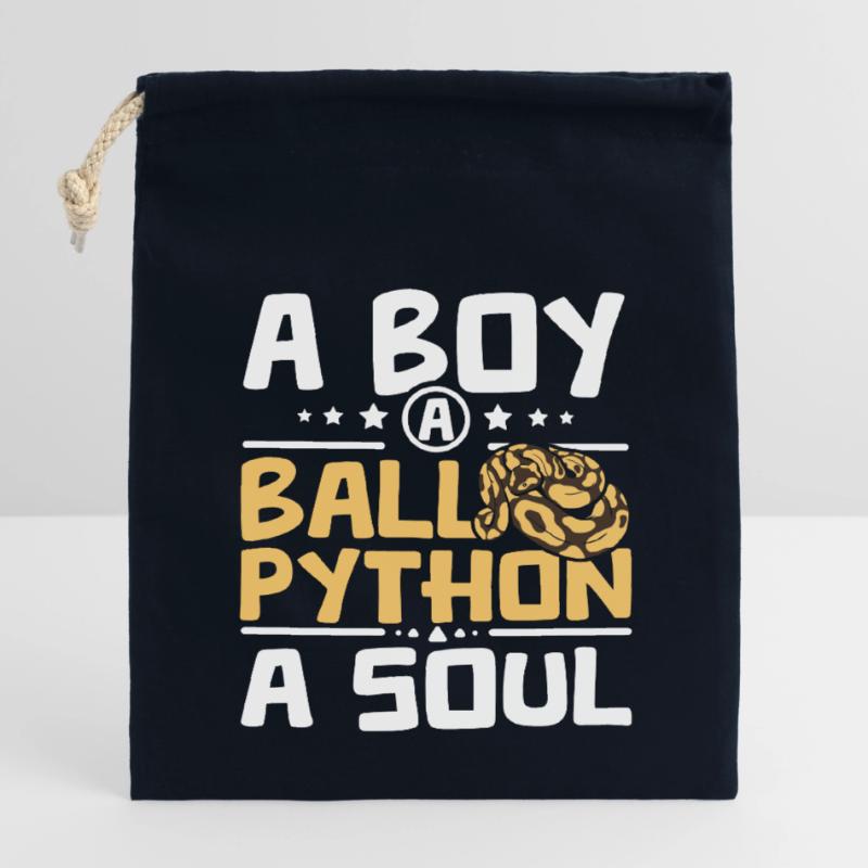 A boy a ball python a soul Closable cotton gift bag (14x20cm)