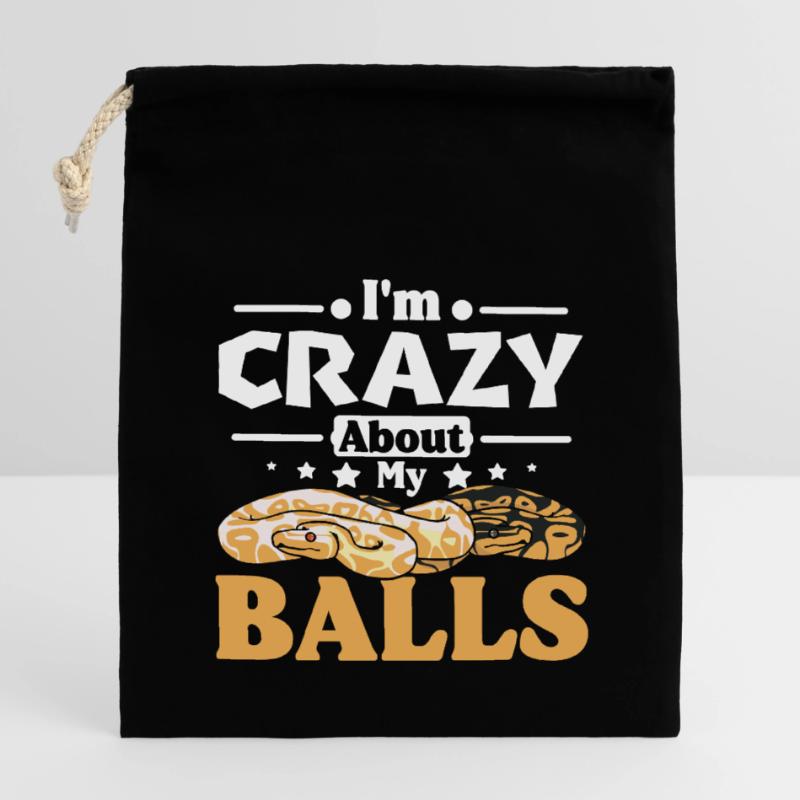 I'm crazy about my balls ball python Closable cotton gift bag (14x20cm)