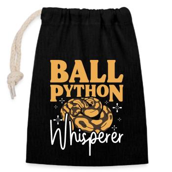 Ball python whisperer - Closable cotton gift bag (14x20cm) - black - Front