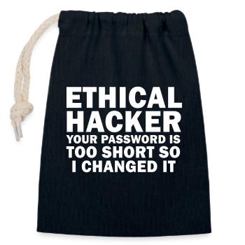 Ethical Hacker Cybersecurity Expertise - Closable cotton gift bag (14x20cm) - navy - Front