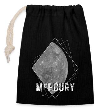 Mercure, planète, système solaire - Sac cadeau en coton avec cordon (14 x 20 cm) - noir - Devant