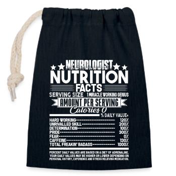 Neurologist Nutrition Facts - Closable cotton gift bag (14x20cm) - navy - Front
