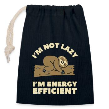Ich bin energieeffizient - Verschließbarer Geschenkbeutel aus Baumwolle (14x20cm) - Navy - Vorne
