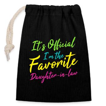 I'm The Favorite Daughter-In-Law - Closable cotton gift bag (14x20cm) - black - Front