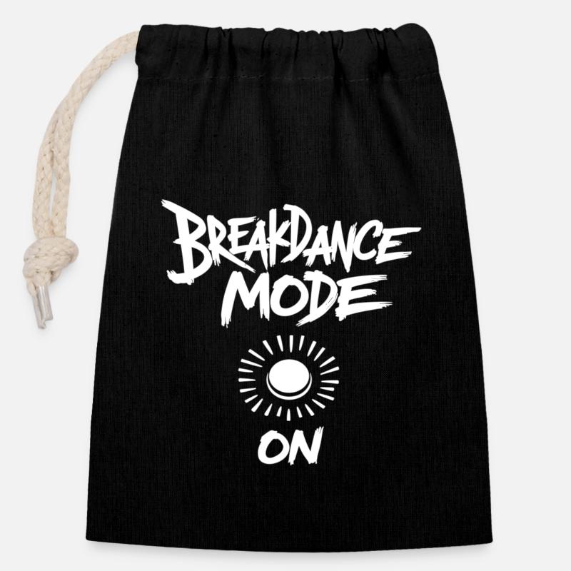 Mode Breakdance sur Breakdance Breakdance - Sac cadeau en coton avec cordon (14 x 20 cm) - noir