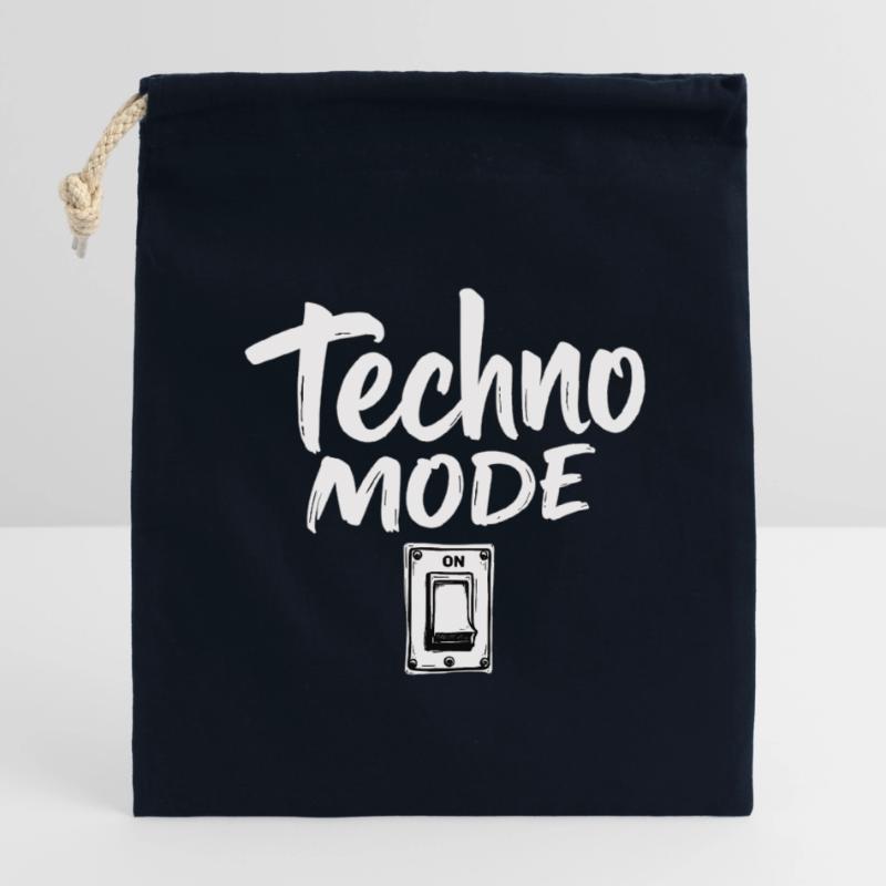 Techno Mode On Techno Techno Music Techno Closable cotton gift bag (14x20cm)
